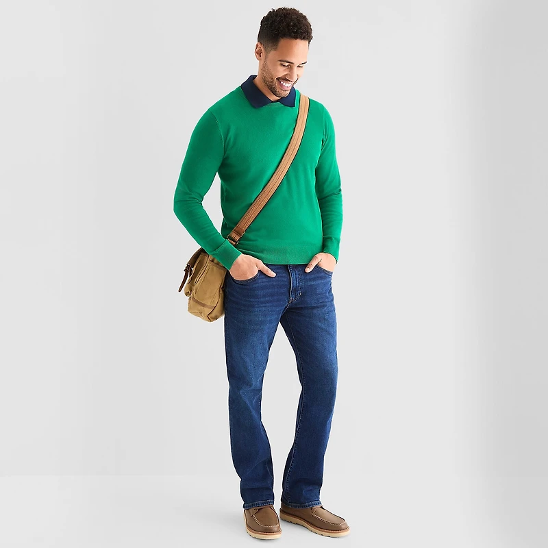 St. John's Bay Fine Gauge Mens Crew Neck Long Sleeve Pullover Sweater
