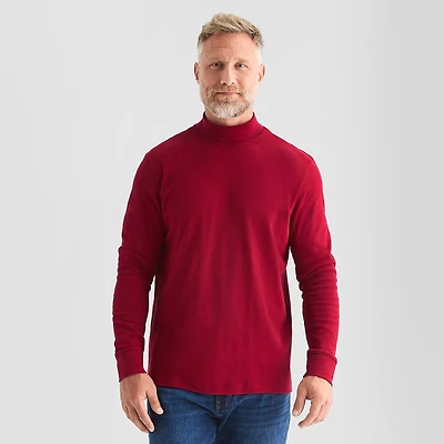 St. John's Bay Interlock Mens Long Sleeve Mock Neck Top