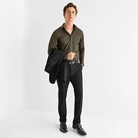 J. Ferrar Ultra Comfort Mens Long Sleeve Slim Fit Stretch Fabric Wrinkle Free Button-Down Shirt