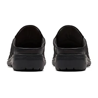 Clarks Carleigh Womens Round Closed Toe Mules-Wide Width