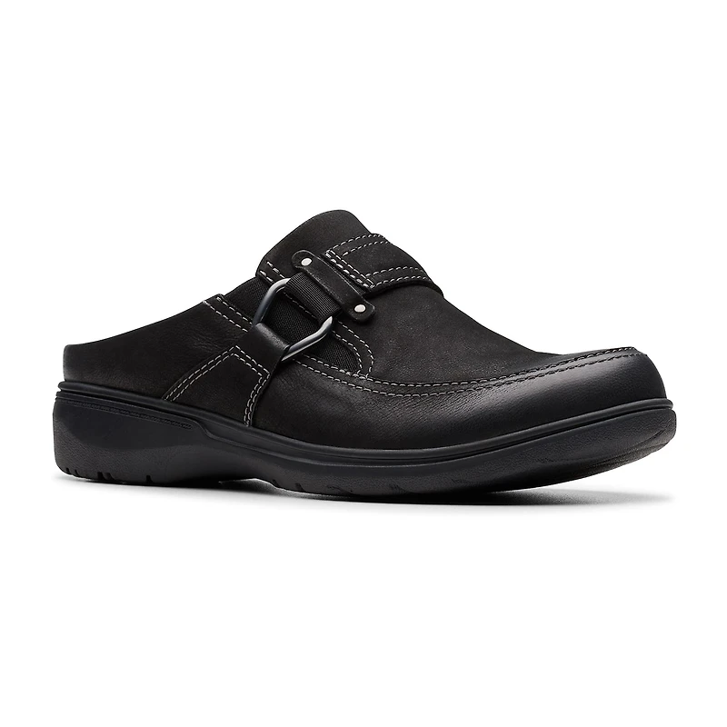 Clarks Carleigh Womens Round Closed Toe Mules-Wide Width