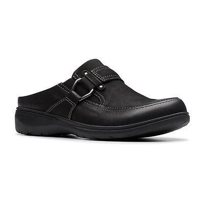 Clarks Carleigh Womens Round Closed Toe Mules-Wide Width