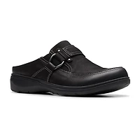 Clarks Carleigh Womens Round Closed Toe Mules-Wide Width