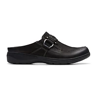 Clarks Carleigh Womens Round Closed Toe Mules-Wide Width