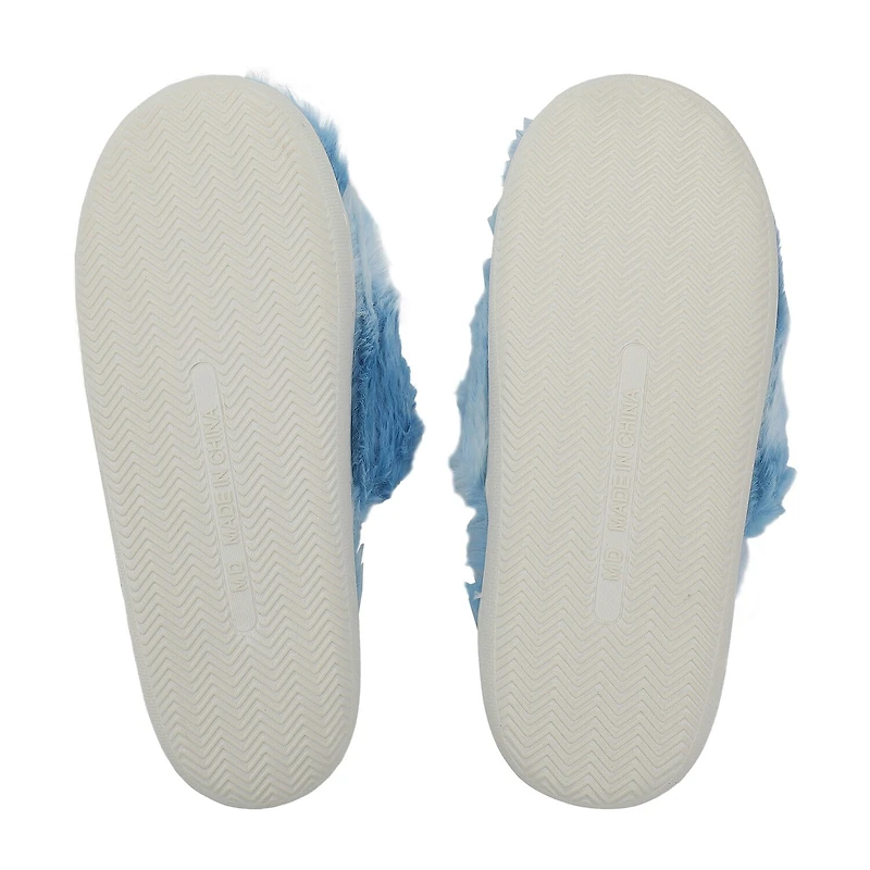 Womens Wonder Woman Faux Fur Trim Slip-On Slippers