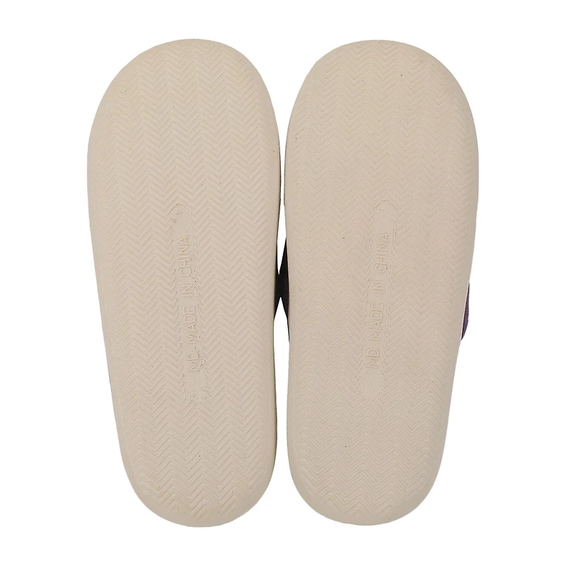 Womens Kuromi Faux Fur Trim Slip-On Slippers
