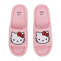 Womens Hello Kitty Faux Fur Trim Slip-On Slippers