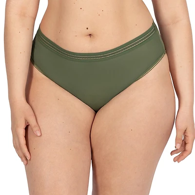 Curvy Couture Sheer Mesh High Cut Brief
