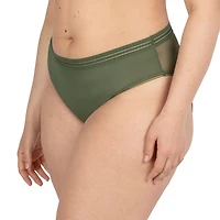 Curvy Couture Sheer Mesh High Cut Brief