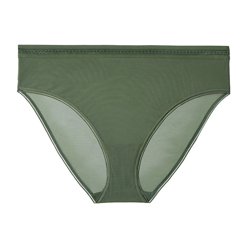 Curvy Couture Sheer Mesh High Cut Brief