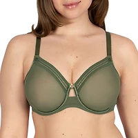 Curvy Couture Sheer Mesh Unlined Underwire Bra - 1634