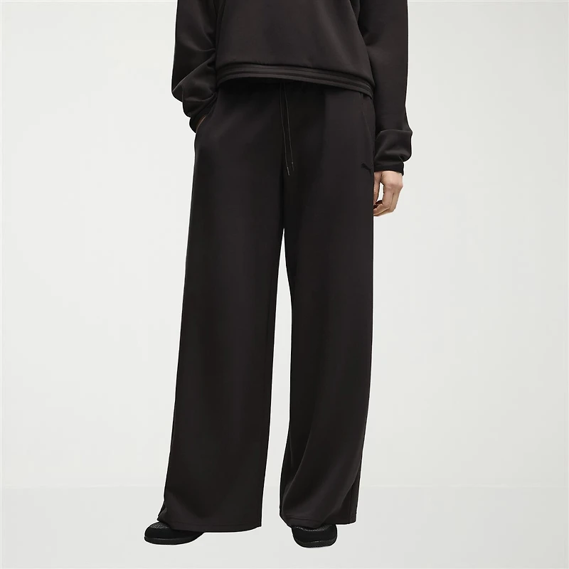 PUMA Womens Wide Leg Mid Rise Regular Fit Sweatpant