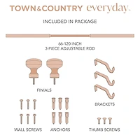 Town And Country Modern Rounded Cap 1 Adjustable Curtain Rod