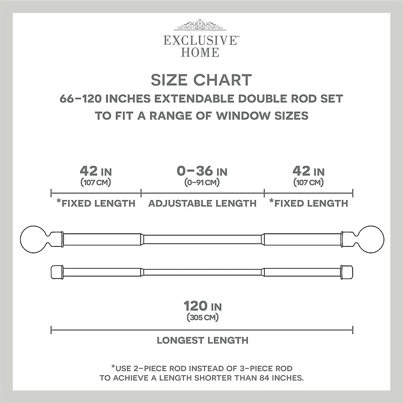 Exclusive Home Curtains Topper/Topper Double Curtain Rod