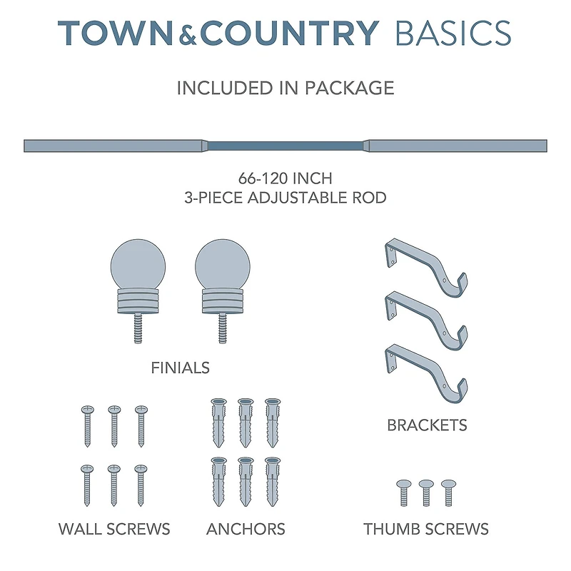 Town And Country Modern Sphere 1 Adjustable Curtain Rod
