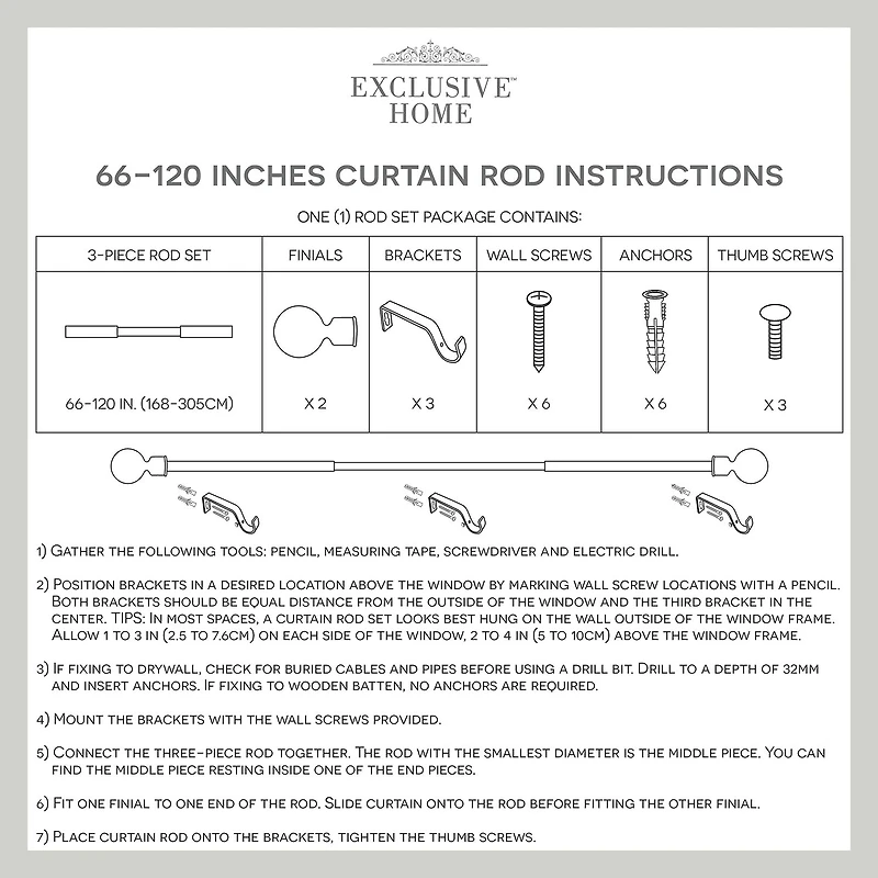 Exclusive Home Curtains Prism 1 Adjustable Curtain Rod
