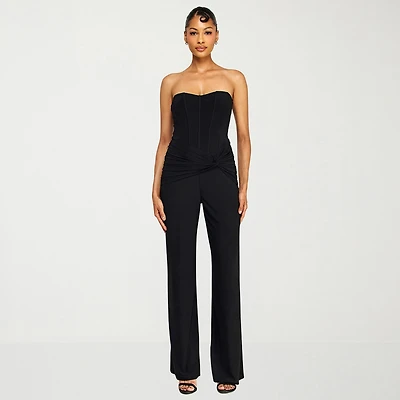 Premier Amour Womens Sweetheart Neck Sleeveless Jumpsuit