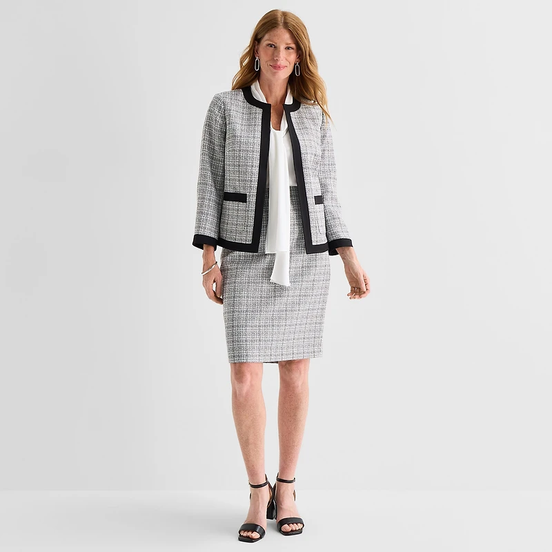Black Label by Evan-Picone Tweed Womens Suit Skirt