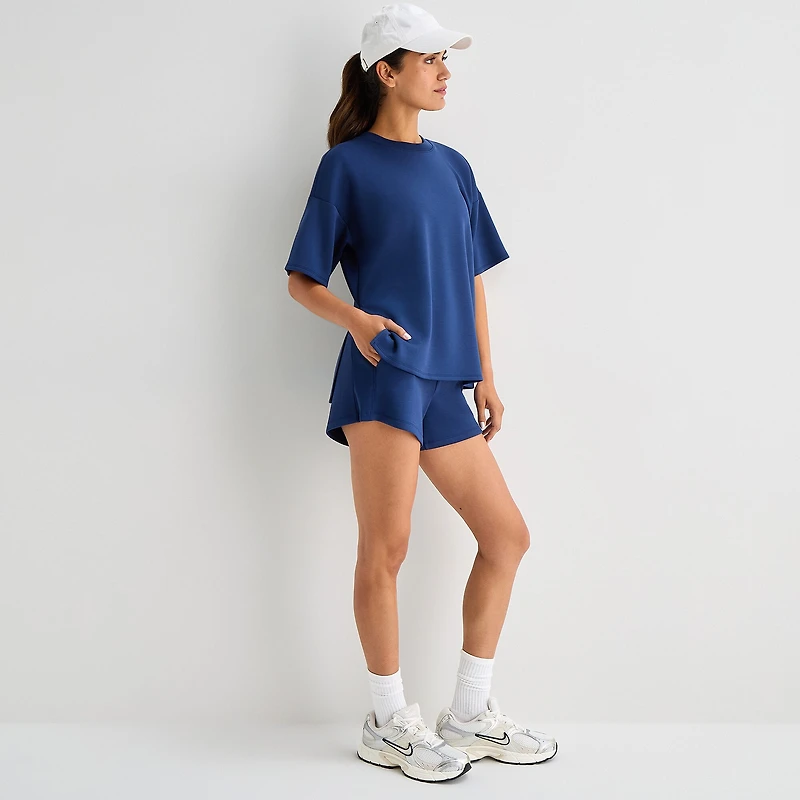 Xersion Scubaluxe Womens Crew Neck Short Sleeve Active T-Shirt
