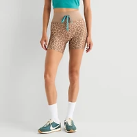 Xersion Womens 6" High Rise Stretch Fabric Drawstring Waist Quick Dry Bike Short