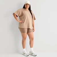 Xersion Scubaluxe Womens Crew Neck Short Sleeve Active Plus T-Shirt
