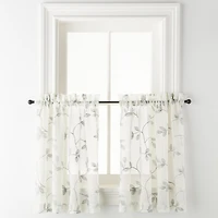 Regal Home Meadow Embroidered 2-pc. Rod Pocket Window Tier
