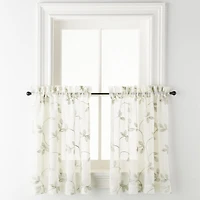 Regal Home Meadow Embroidered 2-pc. Rod Pocket Window Tier