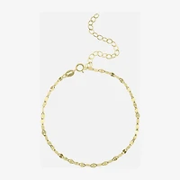 Silver Treasures Womens 14K Gold Over Silver 9 Inch Semisolid Ankle Bracelet