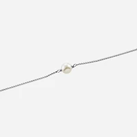 Silver Treasures Freshwater Pearl Womens Sterling Silver 9 Inch Semisolid Box Ankle Bracelet