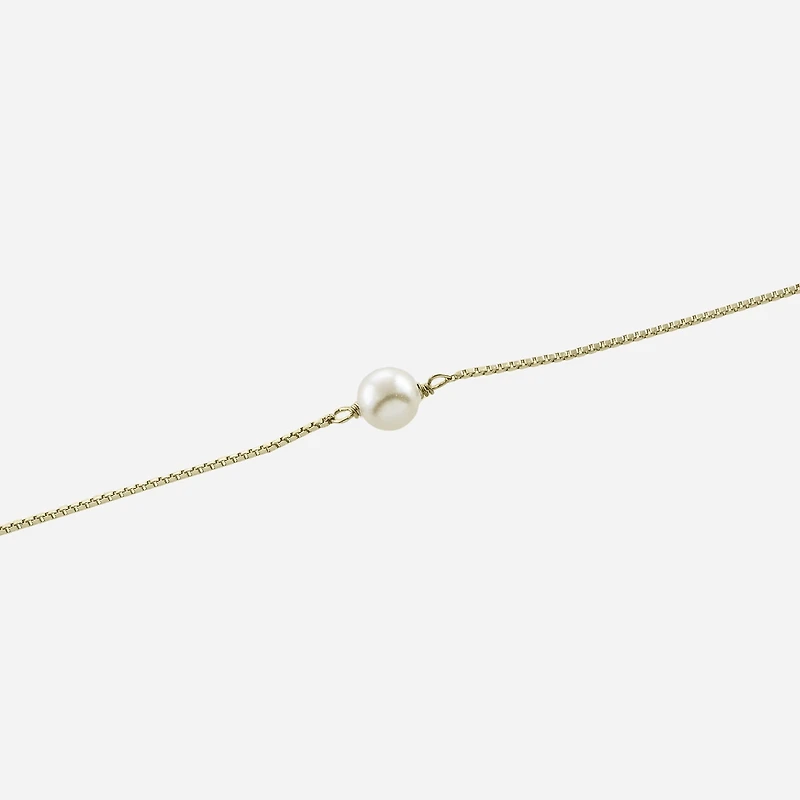 Silver Treasures Womens 14K Gold Over Silver 9 Inch Semisolid Box Ankle Bracelet