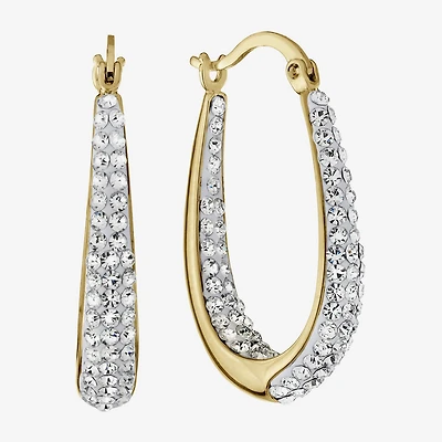 Sparkle Allure Womens Crystal 24K Gold Over Brass 28mm Hoop Earrings