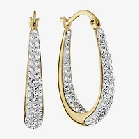 Sparkle Allure Womens Crystal 24K Gold Over Brass 28mm Hoop Earrings