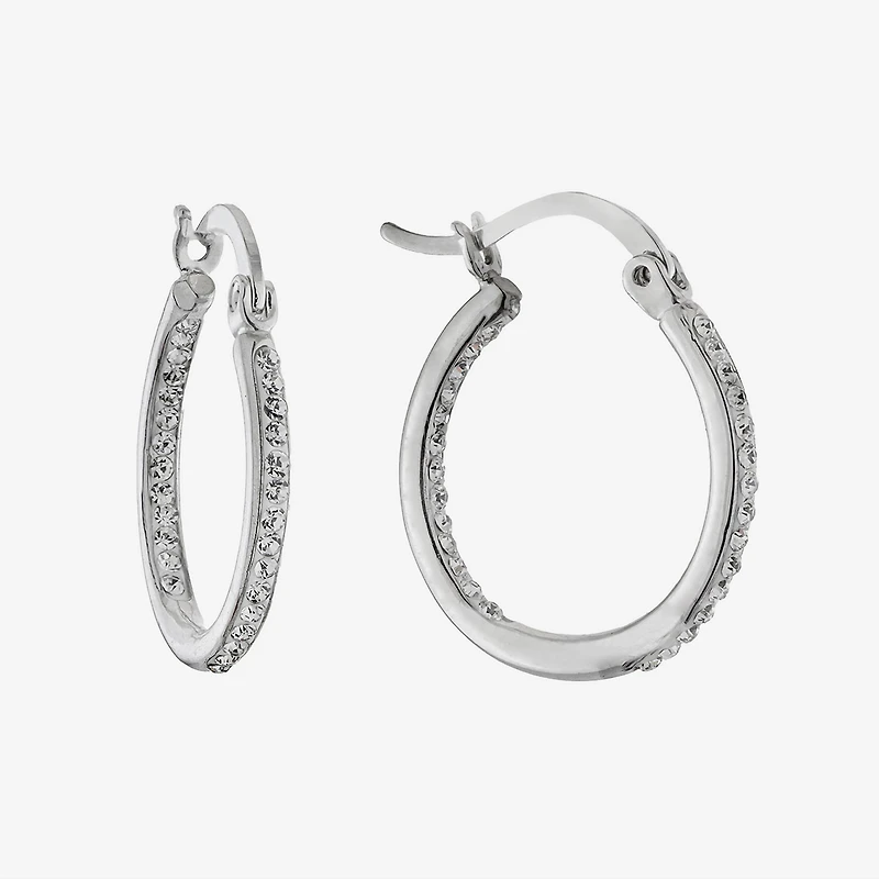 Sparkle Allure Womens Crystal 20mm Hoop Earrings
