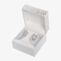 Sparkle Allure Womens Crystal 19mm Hoop Earrings