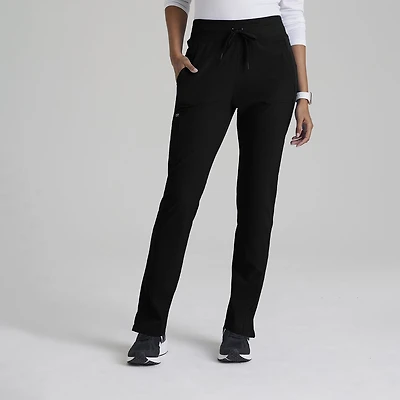 Barco One Bop597 Uplift 5-Pocket Mid-Rise Tapered Leg Womens Moisture Wicking Scrub Pant