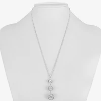Monet Jewelry Womens Brown Glass Round 17 Inch Pendant Necklace