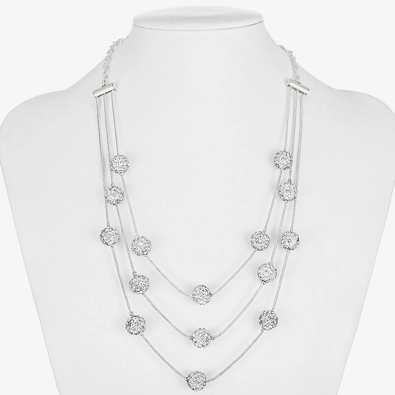 Monet Jewelry Layered Womens Glass 18 Inch Strand Necklace