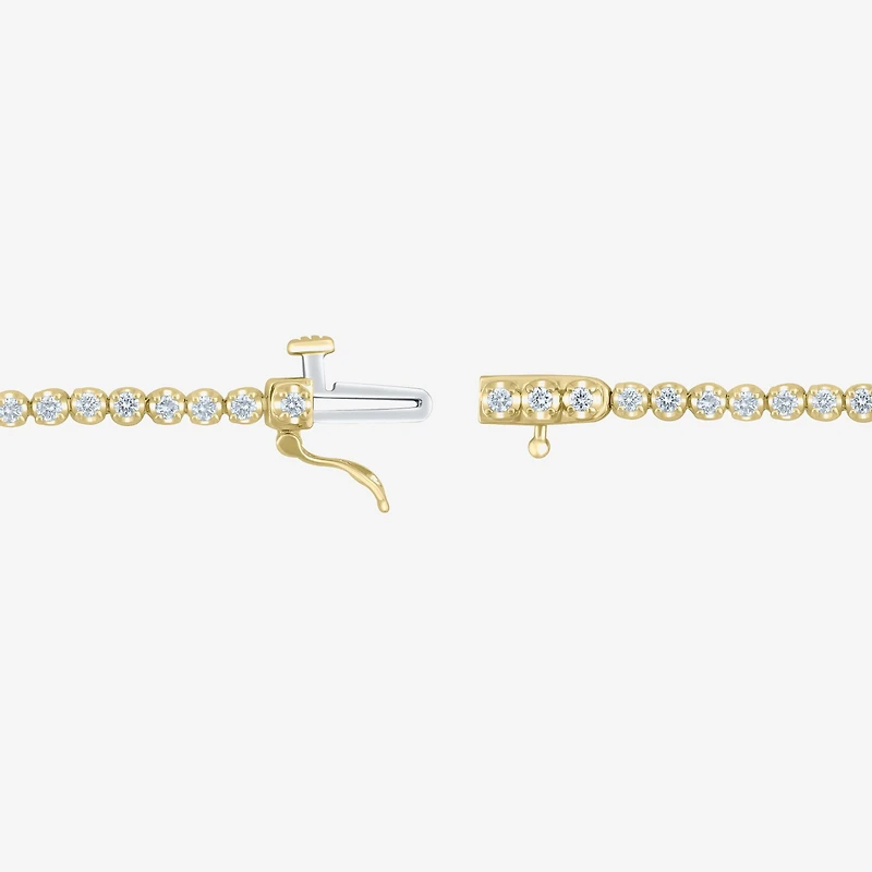 Womens 1 CT. T.W. Lab Grown White Diamond 10K Gold 7.25 Inch Tennis Bracelet