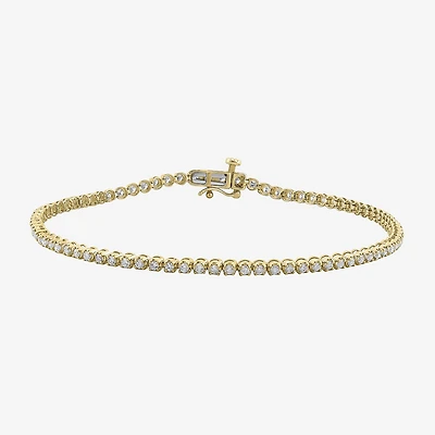 Womens 1 CT. T.W. Lab Grown White Diamond 10K Gold 7.25 Inch Tennis Bracelet