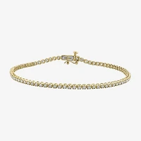 Womens 1 CT. T.W. Lab Grown White Diamond 10K Gold 7.25 Inch Tennis Bracelet
