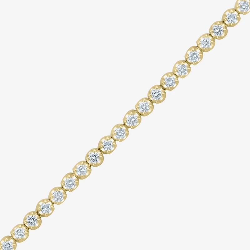 Womens 1 CT. T.W. Lab Grown White Diamond 10K Gold 7.25 Inch Tennis Bracelet