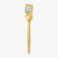 (G-H/ I1-I2) Womens Diamond Accent Lab Grown White 10K Gold Heart Band