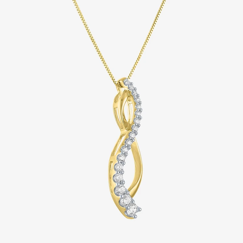 (I1-I2/G-H) Womens 1/3 CT. T.W. Lab Grown White Diamond 10K Gold 18 Inch Pendant Necklace