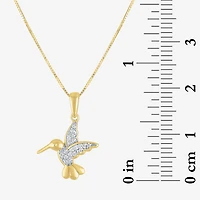 Hummingbird (I1-I2/G-H) Womens Diamond Accent Lab Grown White Diamond 10K Gold 18 Inch Pendant Necklace