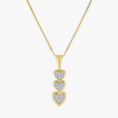 (G-H/I1-I2) Womens Diamond Accent Lab Grown White Diamond 10K Gold Heart 18 Inch Pendant Necklace