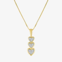 (G-H/I1-I2) Womens Diamond Accent Lab Grown White Diamond 10K Gold Heart 18 Inch Pendant Necklace