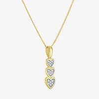 (G-H/I1-I2) Womens Diamond Accent Lab Grown White Diamond 10K Gold Heart 18 Inch Pendant Necklace