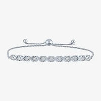 (I1-I2/ G-H) Womens 1/10 CT. T.W. Lab Grown White Diamond Sterling Silver Bolo Bracelet