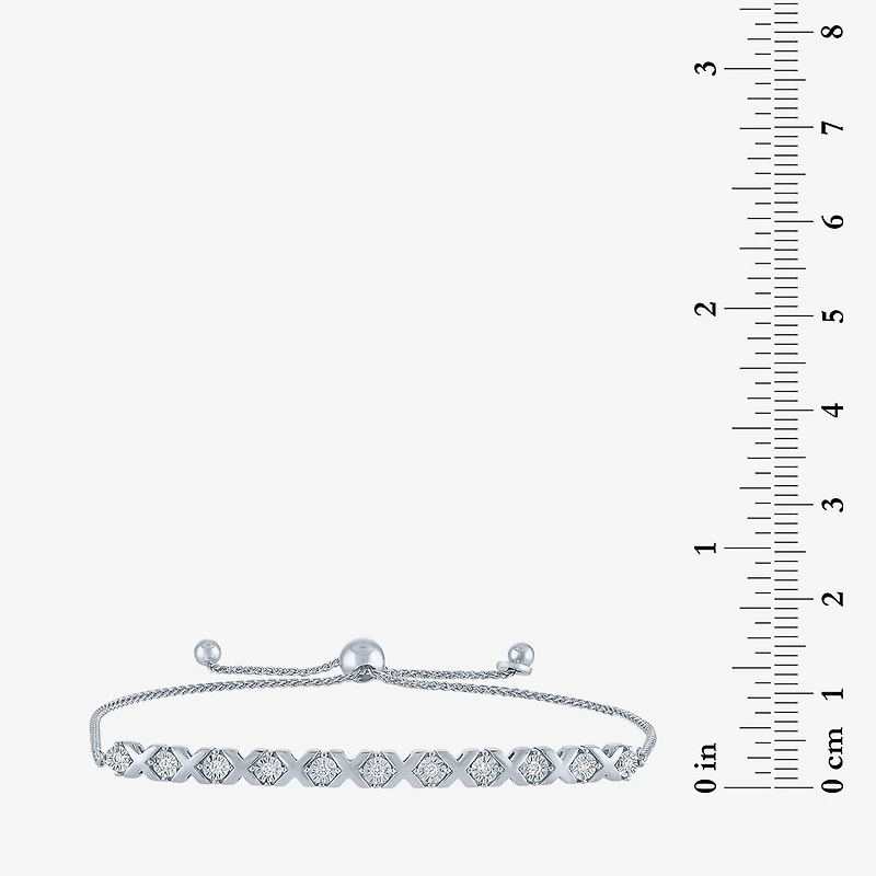 (I1-I2/ G-H) Womens 1/10 CT. T.W. Lab Grown White Diamond Sterling Silver Bolo Bracelet