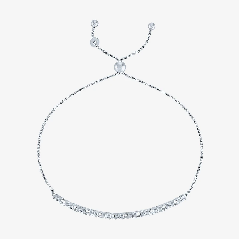 (I1-I2/ G-H) Womens 1/10 CT. T.W. Lab Grown White Diamond Sterling Silver Bolo Bracelet